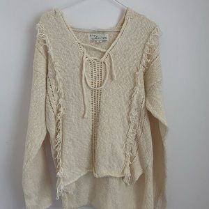 NWB Vintage Havana Cream Poncho Pullover Hoodie